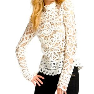 Marc by Marc Jacobs Bronte white/ivory cotton lace top size Small